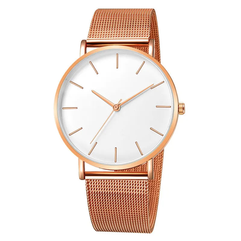 RUNERR Relógio Unisex Original Minimalista Quartzo Impermeável Aço Inoxidável 42mm