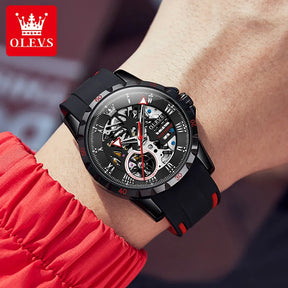 OLEVS Relógio Masculino Original Automático a Prova D'água Emborrachado 9915 43mm