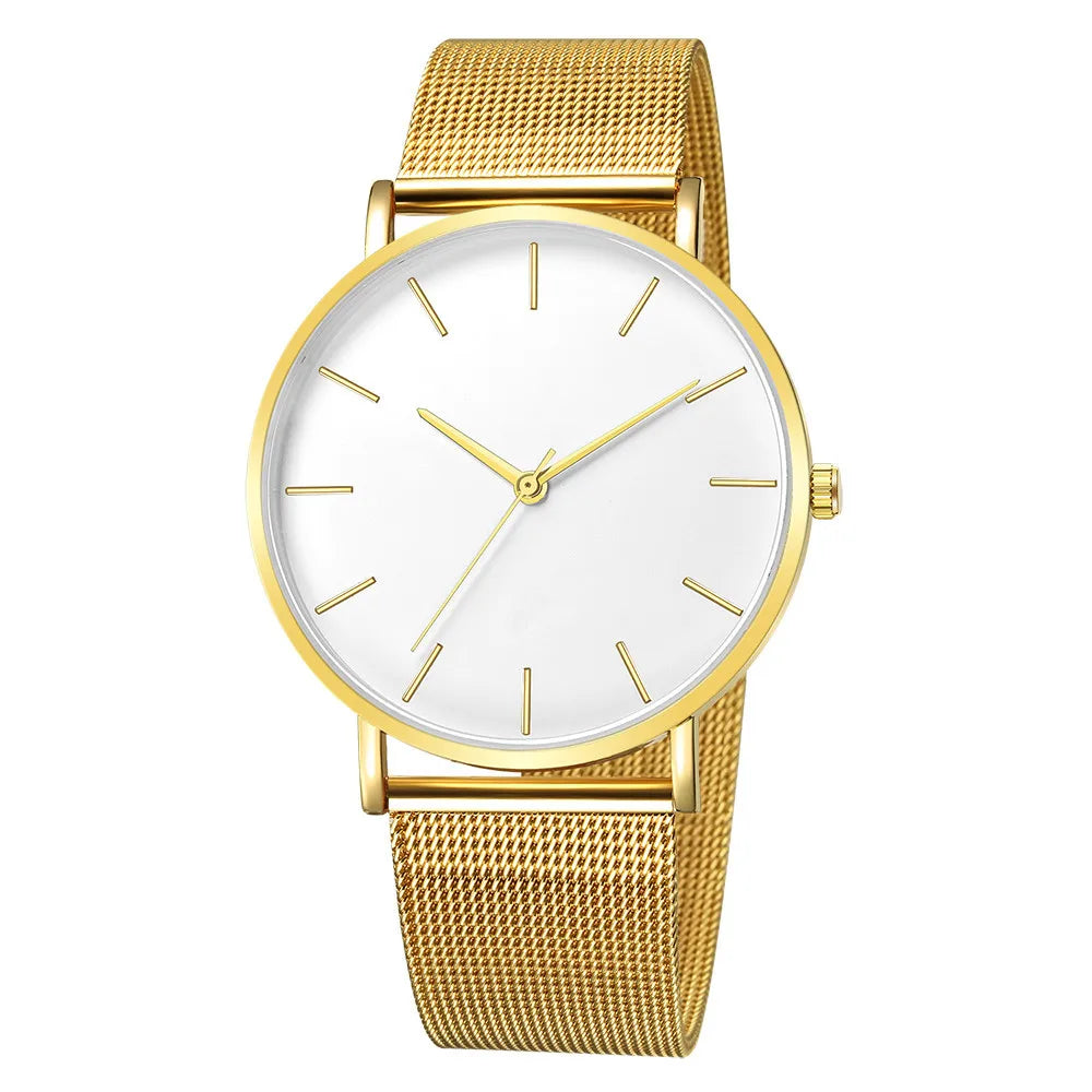 RUNERR Relógio Unisex Original Minimalista Quartzo Impermeável Aço Inoxidável 42mm